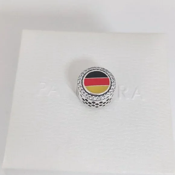 Pandora Germany Flag Bead Charm Exclusive Travel Pendant S925 Silver with box - Picture 3 of 9